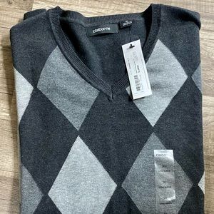 Mens Argyle V-Neck Sweater